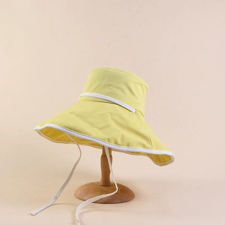 

Korean-style Large Brimmed Bucket Hat Children Summer Outdoor Topee Beach Seaside Holiday Sun-resistant Bucket Hat Sun Hat