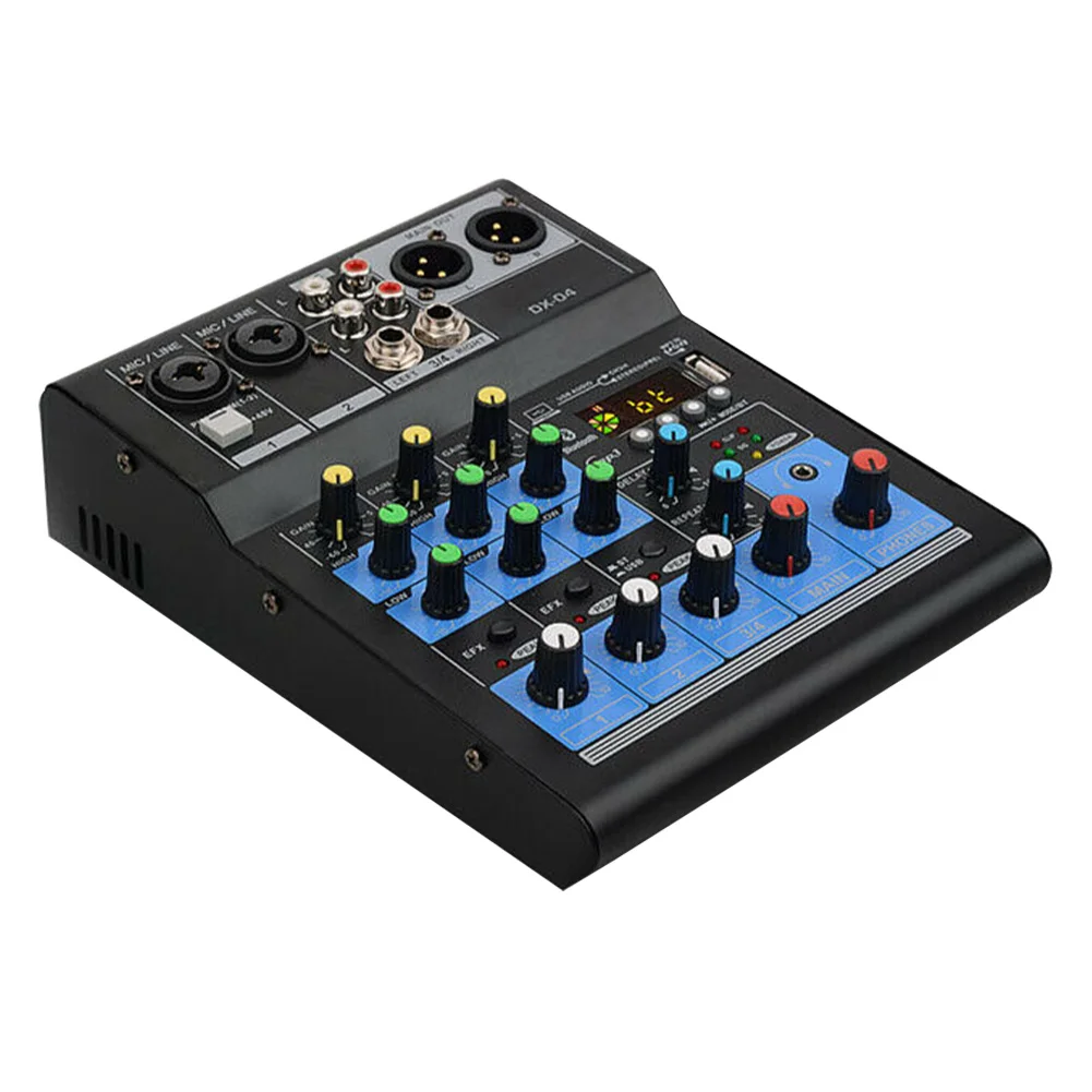Портативный Bluetooth караоке домашний Профессиональный КТВ USB аудио миксер 4 канала