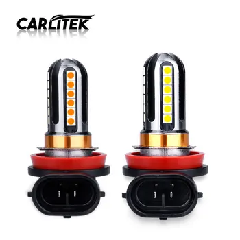 

2pcs carlitek 24SMD-3030 H11 Car Front DRL Auto Anti Fog Lights White Yellow Driving Running Light DC12-24V Super Bright