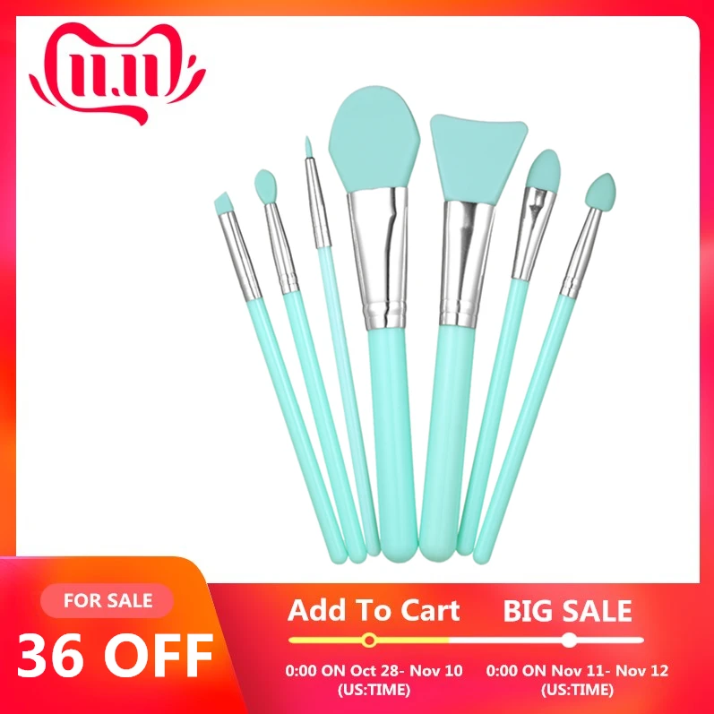 

7Pcs Silicone Makeup Brush Kit for Facial Mask Foundation Eyeshadow Eyebrow Skin Care Brush Makeup Mud Mixing Brushes Tools New