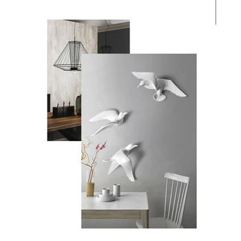 

New Wall Hanging Resin Bird Wall 3D Stereo Sticker Livingroom Tv Background Wall Mural Decoration Crafts Wall Ornaments