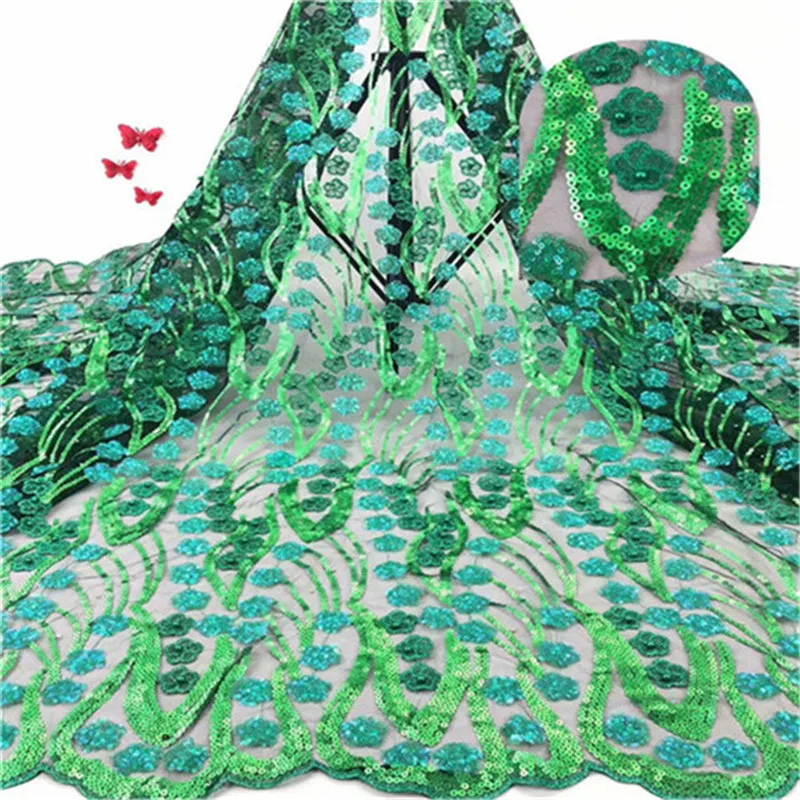 

Bridal Beads Lace Fabric African Lace Fabric 2019 High Quality Lace 3d Sequins Fabric Embrodiery French Lace 5yards
