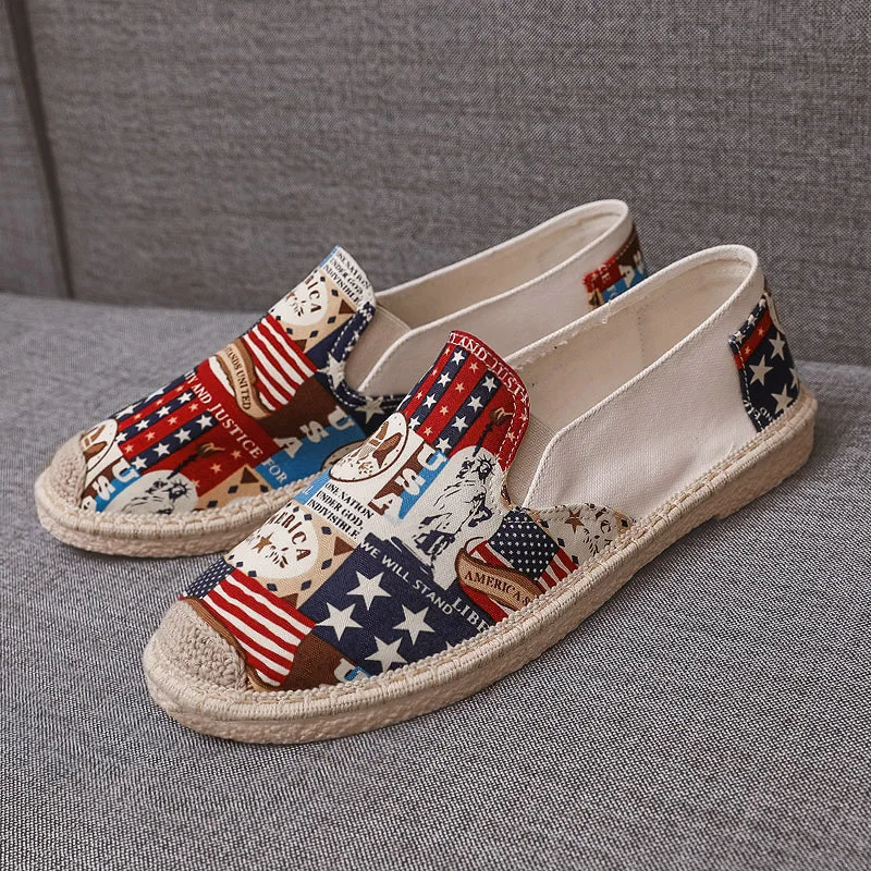 

2019 Summer New Style Old Beijing Canvas Shoes Foot Covering Slip-on Loafers Flat Youth Fisherman Trend MEN'S SHOES