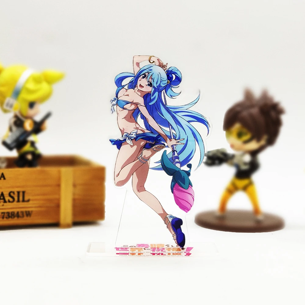KonoSuba сексуальный бикини Аква акриловый стенд фигурка модель двухсторонняя пластина Держатель торт Топпер аниме крутые игры