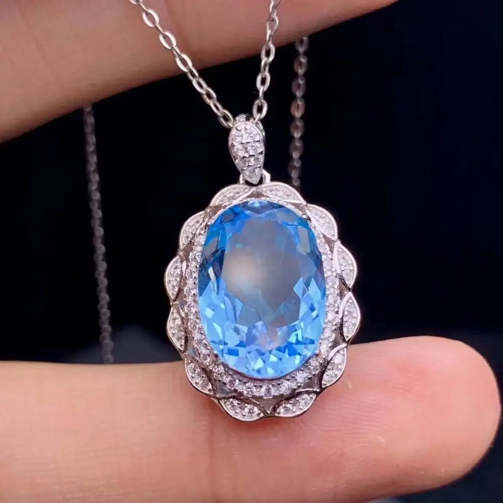 Shilovem 925 Серебряные натуральные Подвески с топазом отправить ожерелье ювелирные украшения Модный Рождественский подарок оптом dz1014888agb