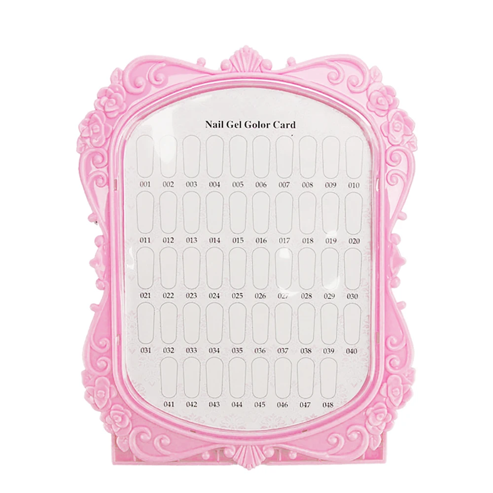 Розовый Double-Sided Nail Gel Color Nail Card Full Color Dust-Proof Display Shelf Practice Cards Show Case Books - Цвет: Розовый