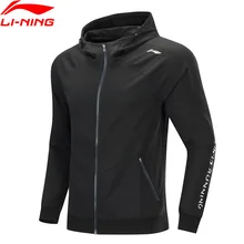 Li-Ning мужской беговой серии трикотажный свитер Slim Fit полиэстер спандекс карманы Подкладка с капюшоном Спортивные куртки топы AWYP007 MWW1604