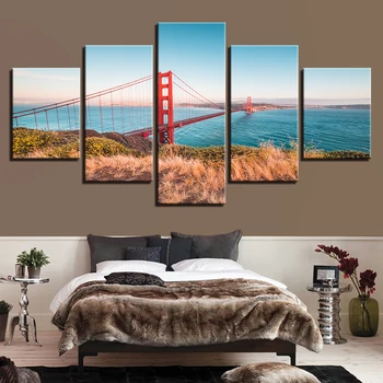 

Cross Stitch Painting 5D Golden Gate Bridge Diamond Home Decor Picture Embroidery Pattern Wall Sticker Mosaic Full Round Drill