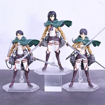 

Anime Figure Attack on Titan Figures Eren Mikasa Ackerman Levi PVC Action Figure Jaeger Eren Ackerman Figma 203 207 213 Figure