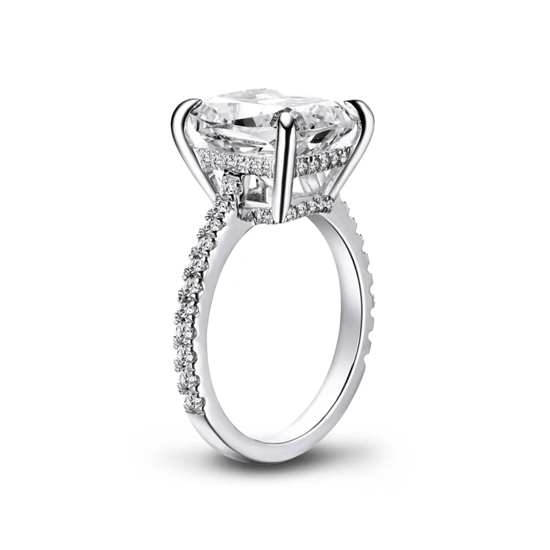 AINOUSHI, роскошное кольцо с подушкой 6 карат, высокая Настройка, Halo, обручальные кольца, обручальное кольцо для женщин, Стерлинговое Серебро