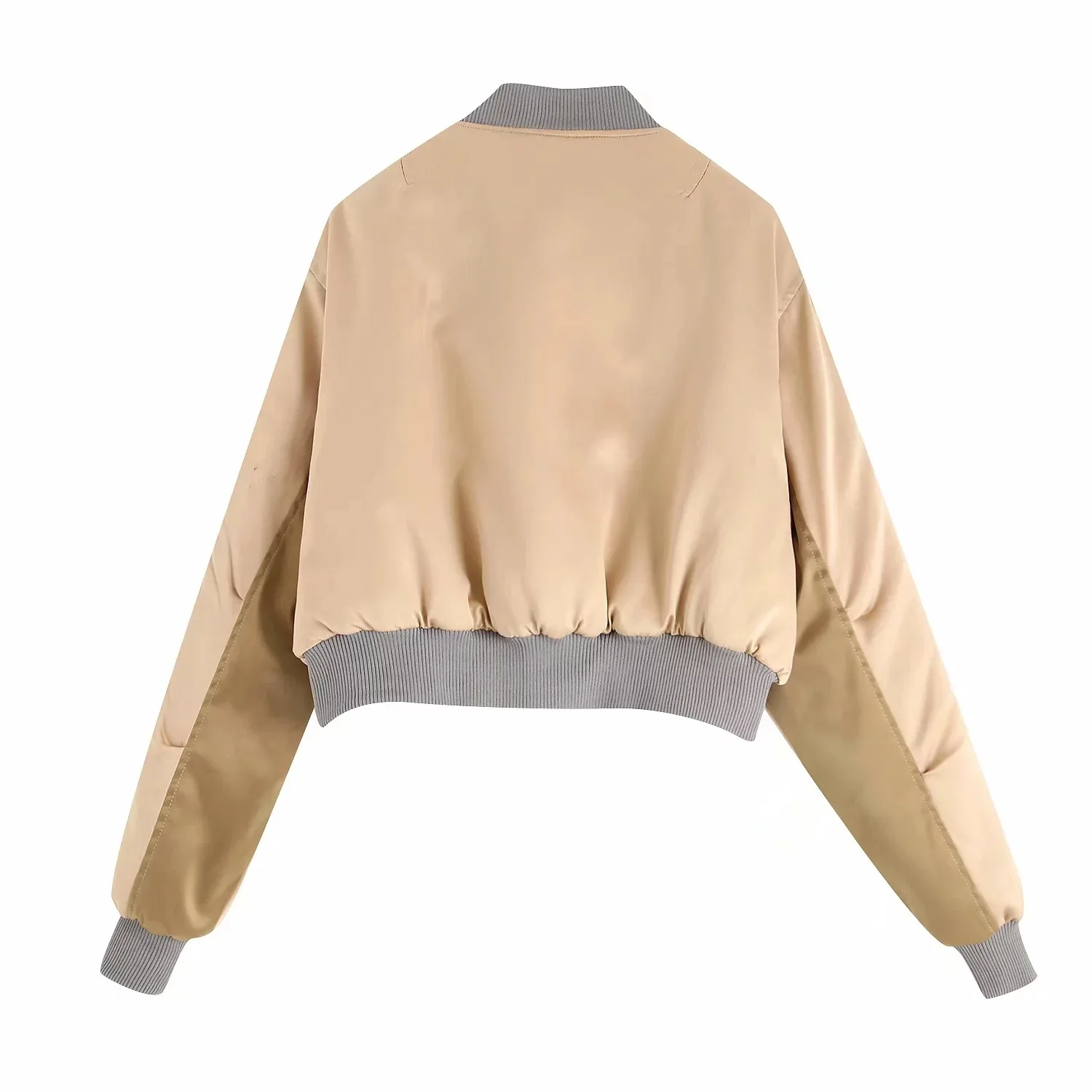 

Europe And America AliExpress Hot Selling Autumn Mixed Colors Satin Imitated Silk Fabric Zipper Jacket 2019 WOMEN'S Dress