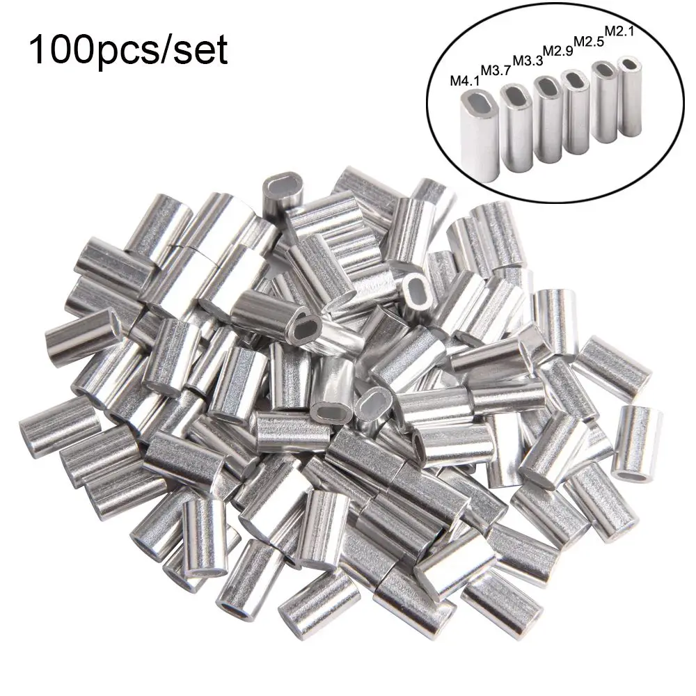 100pcs 1.02.0mm Aluminum Single/double Barrel Fishing Wire Tube Line