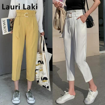 

High Waist Harem Pants Women Formal Elegant Office Ladies Trouser Plus Size Ankle-length Pants 2020 Spring Summer Pantalon Black