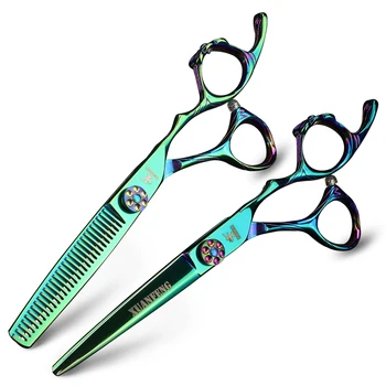 

Barber Scissors 6 Inch Hair Scissors Japan 400C Cutting and Thinning Scissors Set Pro Hairdressing Hair Shear