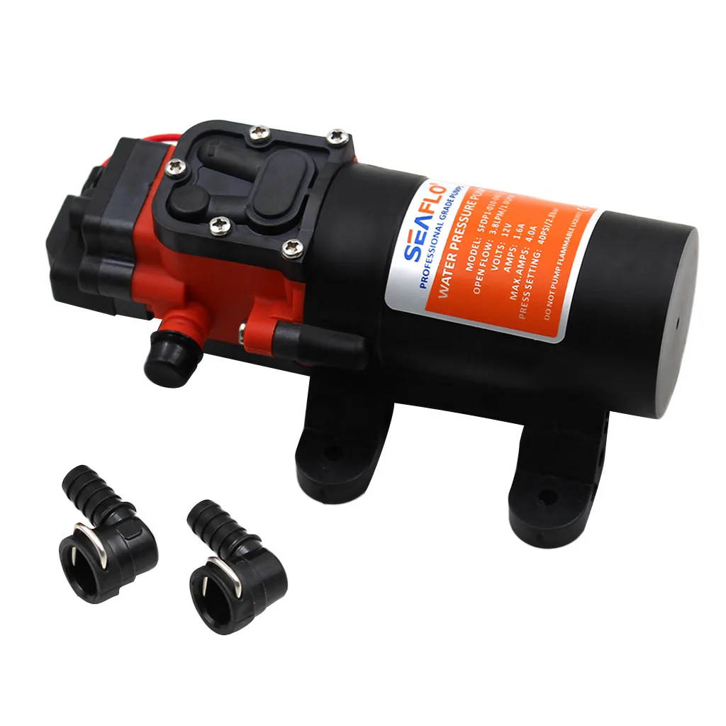12V DC 1.2 Gallons Per Minute 35 PSI Diaphragm Water Pressure Pump for Yacht Boats RV