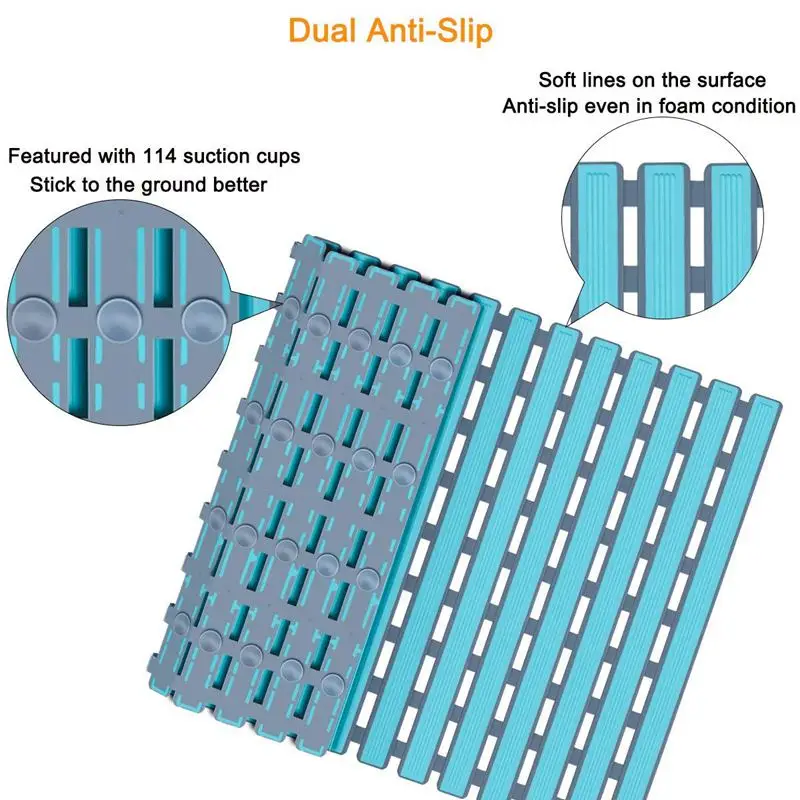 Нескользящий коврик для ванной с присосками, ванная комната, кухня, дверь, пол, Ванна, Душ, безопасные коврики, анти-бактерии, профессиональный с сливом Ho