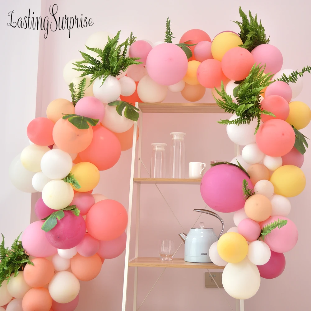 New Year DIY Balloons Arch Pink Happy Birthday Ballon Gonflable Anniversaire Decorations Rose Gold Party For Babyshower Girl|Украшения