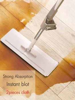 

Scratch-free Hand Wash Large Flat Mop Mop Dust Mop Lazy Household Wet and Dry Floor Bracket to Rotate Flat Mop Cloth Cover Type