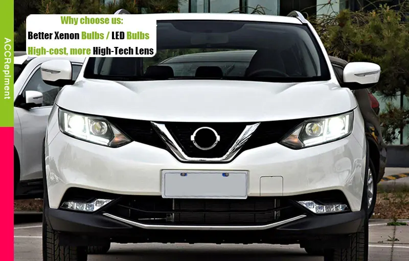 Автомобильный Стайлинг для Nissan Qashqai фары- Qashqai светодиодный задний фонарь светодиодный drl H7 Биксеноновая разрядная лампа высокой интенсивности с двойными линзами ближнего и дальнего света