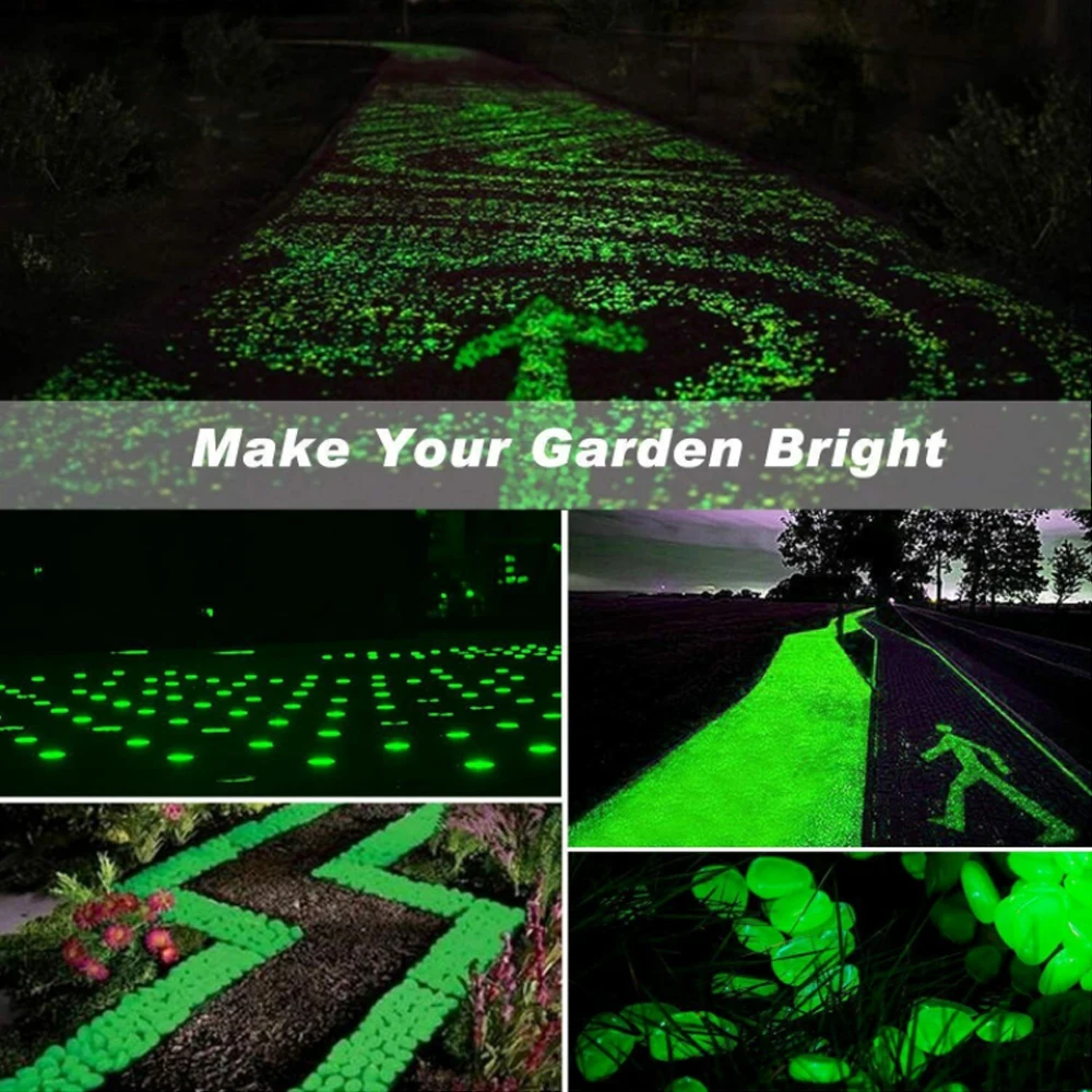 Garden Decor Pebbles Glow Stones Glow in the Dark Rocks for Walkways Garden Path Patio Lawn Yard Luminous Stone 25pcs