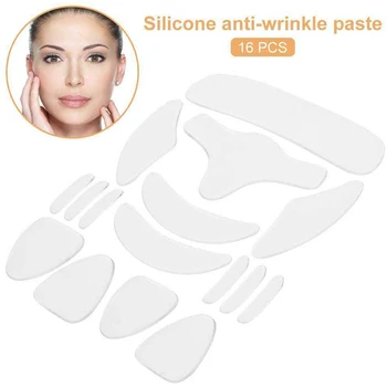 

16Pcs Anti Wrinkle Face Lifting Eye Chin Forehead Wrinkles Removal Skin Care Pads Silicone Reusable Overnight Invisible Patches
