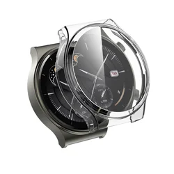 Silicone Watch Case with HD Screen Protector - Durable TPU Full Protector Bumper Shell, New for GT2 PRO (Clear)
