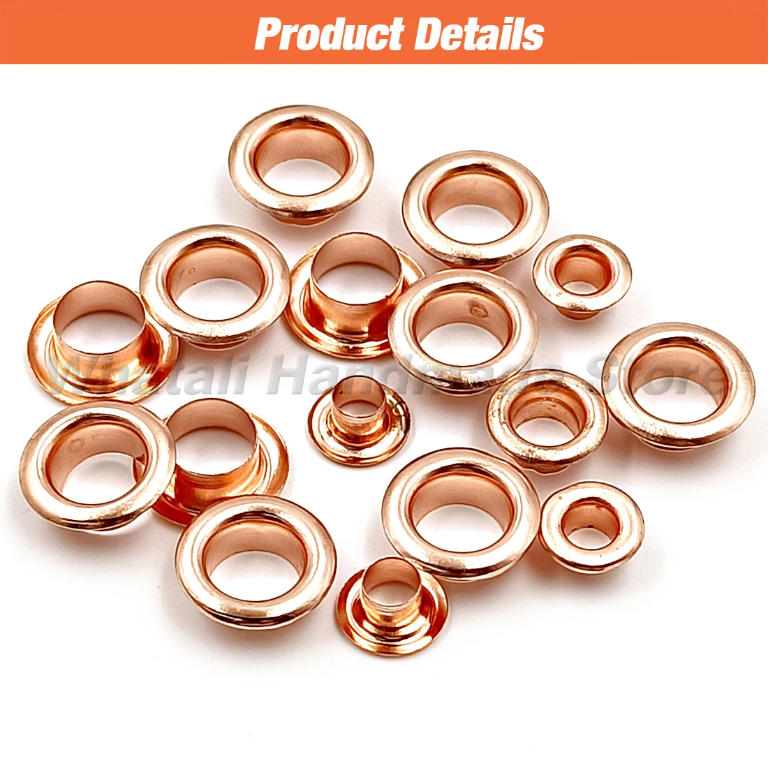 Rose Gold Color Metal Eyelet Grommets Eyelet Punch Die Tool Set DIY Shoes Belt Clothing Leathercraft Accessories 100set