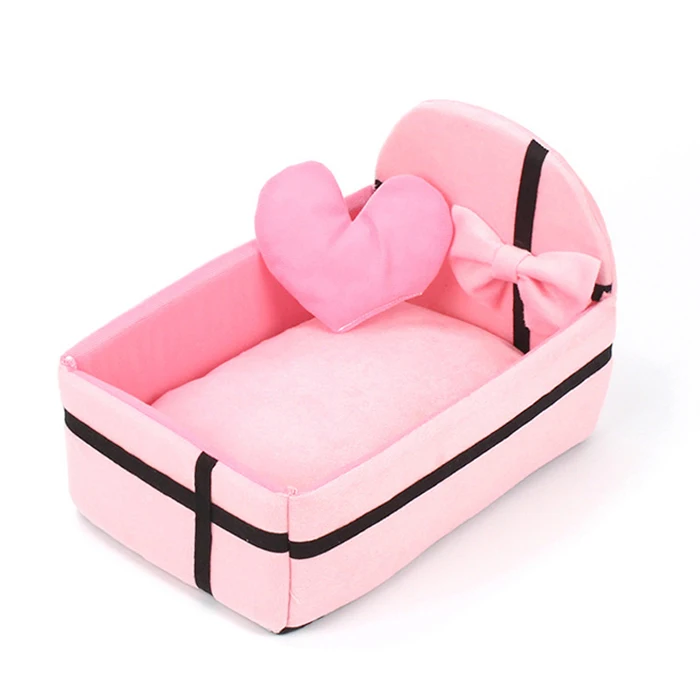 Pink Милая кровать для кошек мягкая длинная кровать для собак для маленьких собак гнездо для кошек зимняя теплая спальная кровать коврик для щенков кровать для собак Щенок - Цвет: Pink