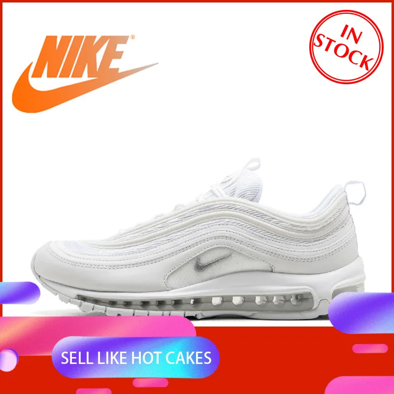 Скидка Оригинальные официальные Мужские дышащие кроссовки для бега Nike Air Max 97, спортивные кроссовки, мужские классические дышащие уличные кроссовк...