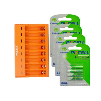 

4PK 1.2V Ni-MH AAA 850mAh Low self discharge 3A Rechargeable batteries pila battery and 1Pcs 8181 NIMN battery charger PKCELL