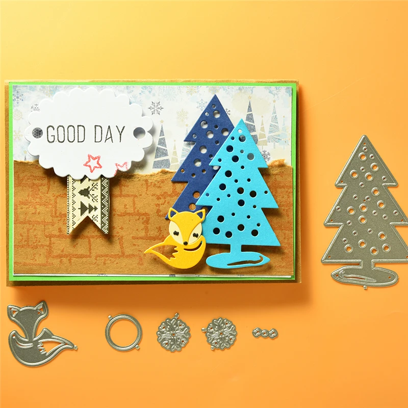 

Eastshape Christmas Tree Dies Fox Metal Cutting Dies for Card Making Scrapbooking Embossing Cuts Stencil Craft New 2019 Dies