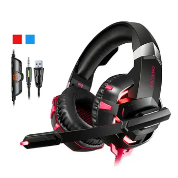 

K2A LED Gaming Headset Single 3.5mm USB Wired Stereo Headphones with Mic Headband Earphones For PC Computer Laptop PS4 Gamer