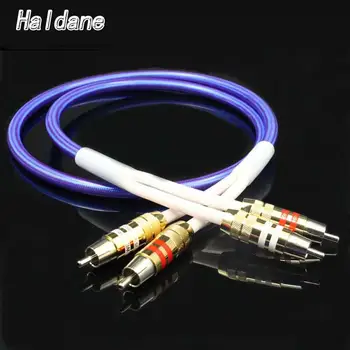 

Haladne HiFi Audio Video DIY Copper 4 core Silver Plated Audio RCA to RCA HI-end Audio Shield Cable