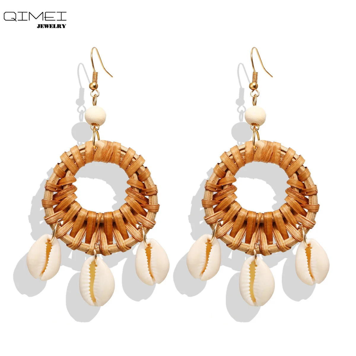 

Shell Korean fashion Earrings 2019 For Women Round Drop Dangle Earring shell trendy stud earrings korean Jewelry Brincos