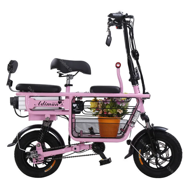 Daibot Electric Bike Bicycle Parent-child Two Wheels Electric Bicycles 48V 80KM Smart Portable Electric Scooter With Three Seats  (20)