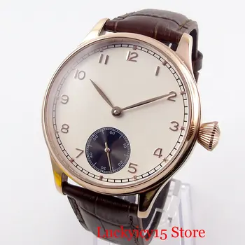

Nologo Luxury Men Wristwatch Rose Gold Nologo Dial 44mm Case 6498 Hand Winding Movement