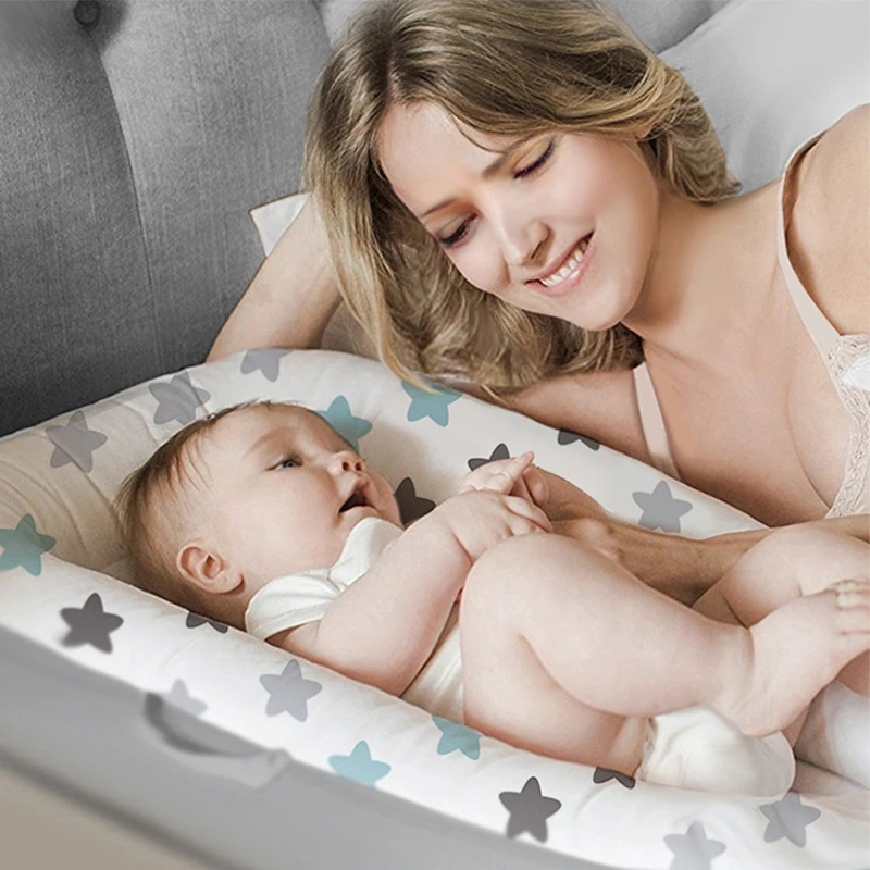 Lit De Voyage Rond En Coton Pour Nouveau Ne 80x50cm Berceau Portable Pour Bebe Garcon Et Fille Couffin Pare Chocs Livraison Directe Aliexpress