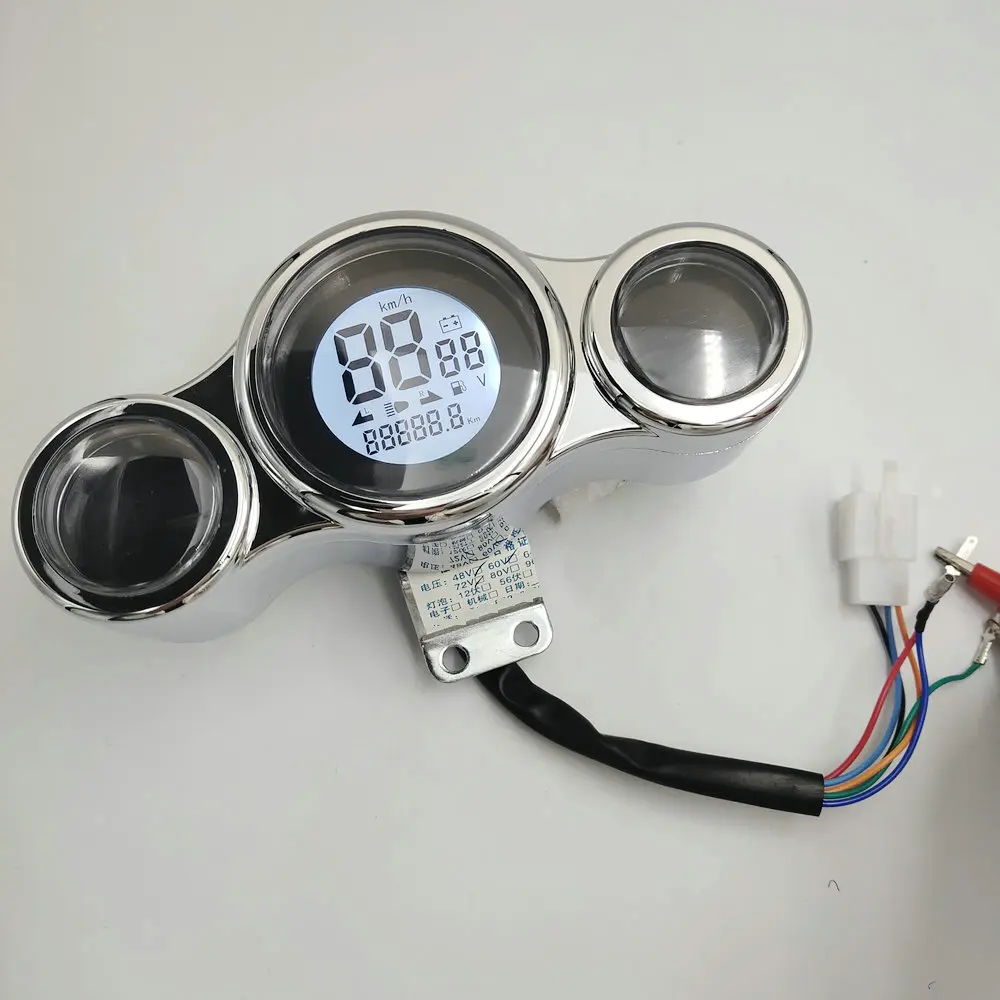 36v48v60v 72v LCD Display Gauge Speedometer Battery Indicator Universal Instrument For Electric Scooter Motorcycle Tricycle ATV