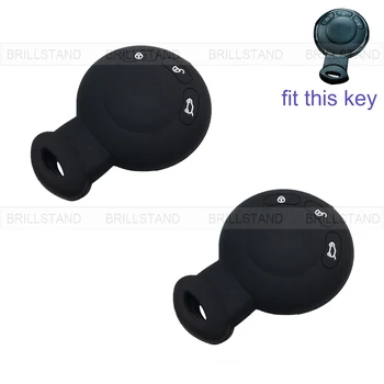

2pcs 3 Button Silicone Car Remote Key Fob Silica Gel Holder Case Cover for MINI Series Black