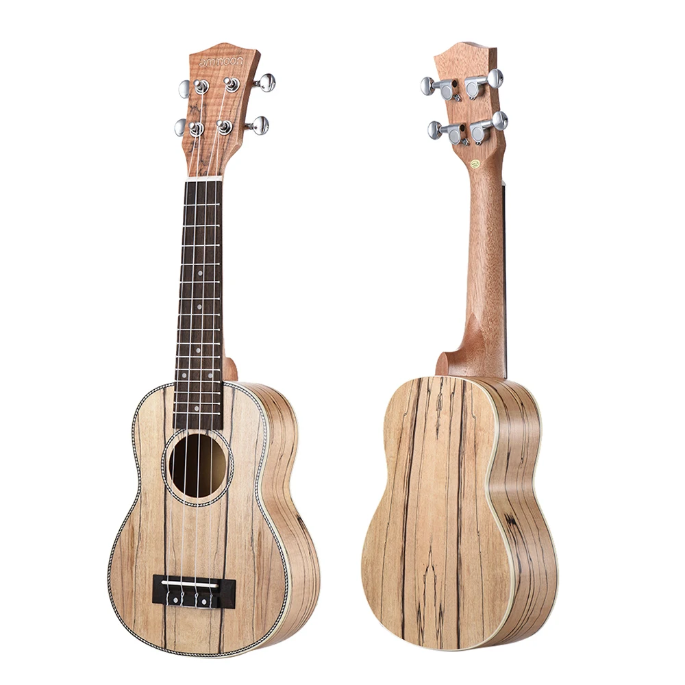 Ammoon Soprano Ukelele 21 дюймов Spalted Maple Body палисандр гриф Гавайская укулеле набор с тюнером мешок ткань для чистки