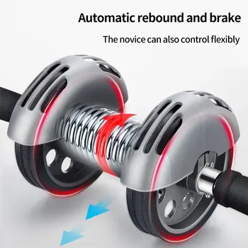 

Fitness Equipment Training Home Pushup Non Slip Exercise Gym Double Rubber Abdominal Wheel With Mat Silent Ab Roller