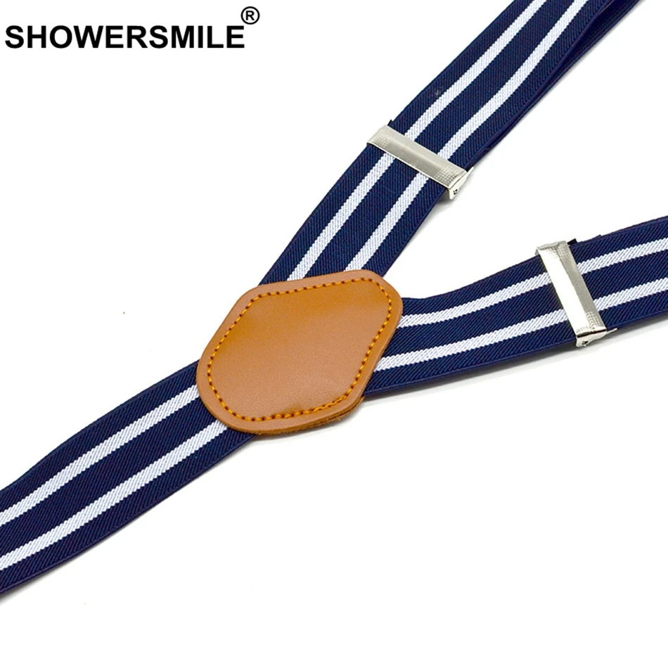SHOWERSMILE мужской пояс для подтяжек темно синий унисекс Женские Подтяжки взрослых
