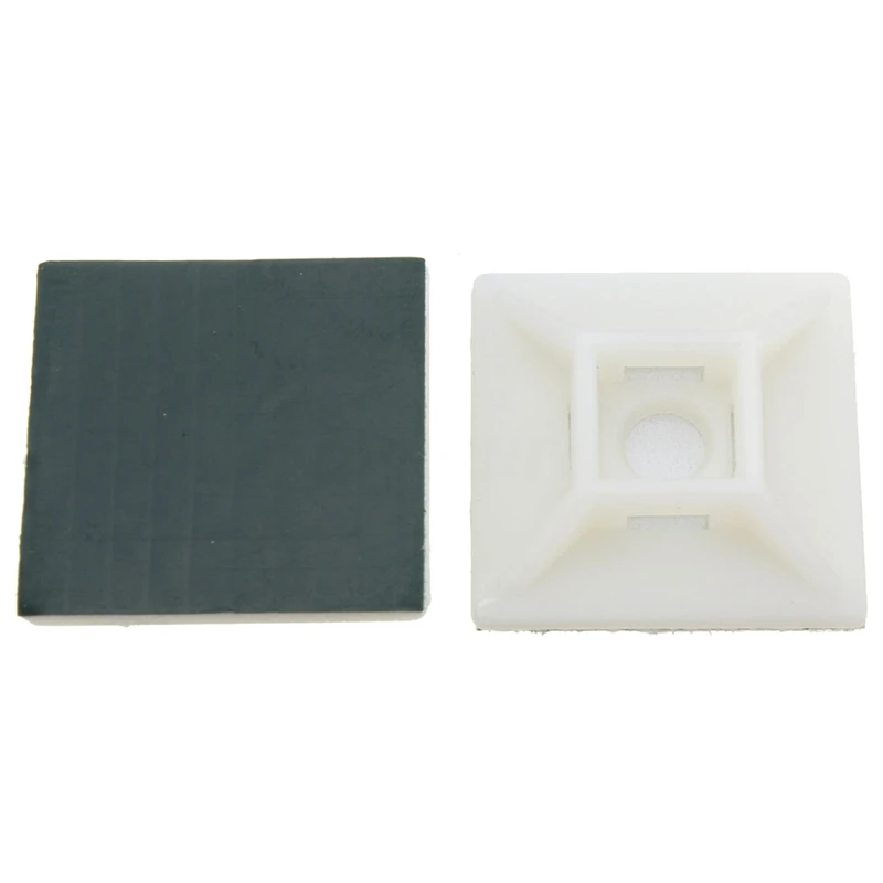 

Hot New 100x 1 Pack Sort Adhesive Cable Wire Lead Tie Square Mounts Clips Wall Holder, 19X19mm[White]