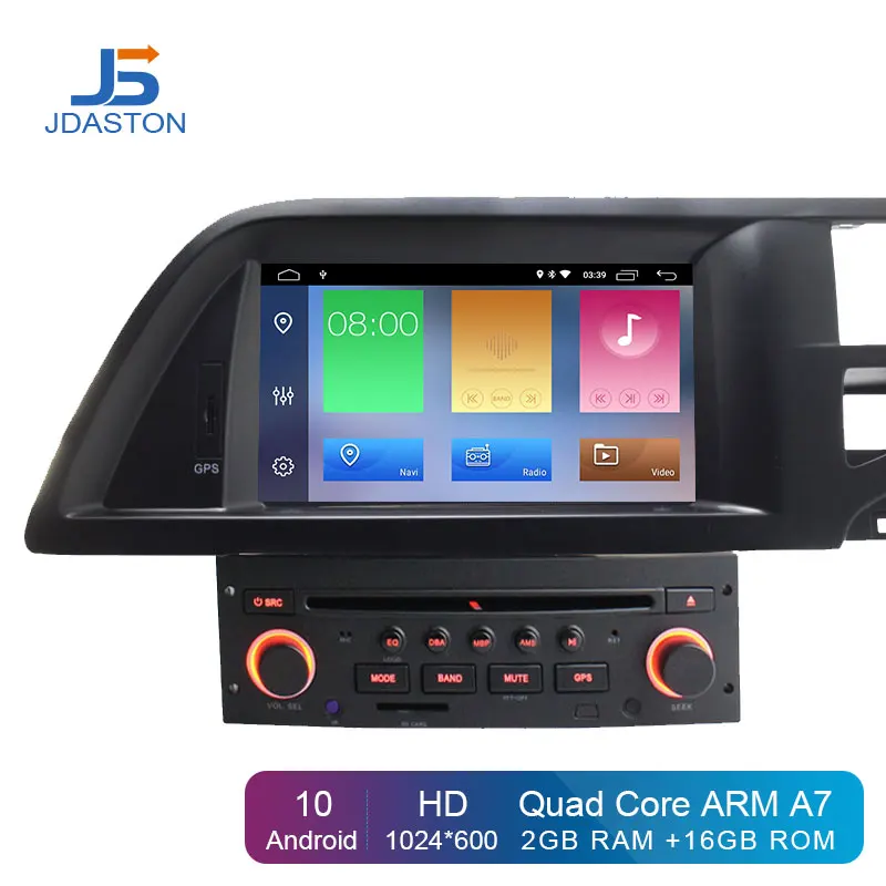 JDASTON Android 10,0 автомобильный dvd-плеер для Citroen C5 2005-2012 gps Навигация Аудио Wifi Мультимедиа стерео 1 Din автомагнитола стерео