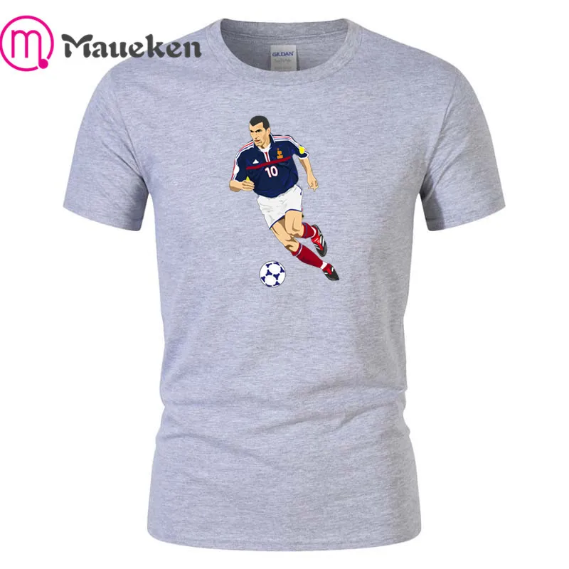Grey Новинка; модная футболка с героями мультфильмов Zidane; хлопковая футболка с короткими рукавами для франкоязычных фанатов; подарок - Цвет: Grey