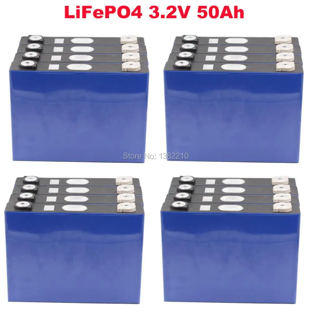 16 шт./лот LiFePO4 3,2 V 50Ah непрерывного 3C 150A разряда для 48V E-велосипеда/комплект батарей EV