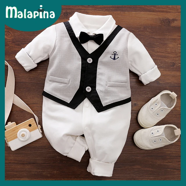 Malapina Baby Boy Romper Kids Summer Spring 0-24M Age Infant Gentleman Toddler Newborn Outfits Baby Girls Clothes 2021 30334 S27
