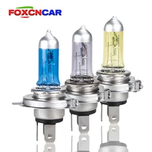 Галогенная лампа H4 H7, автомобильная лампа 55 Вт, 100 Вт, 6500 К, 2700 к, 4300 К, белая/желтая ампула, противотуманный светильник 12 В, качественная кварцевая стеклянная лампа, 1 шт