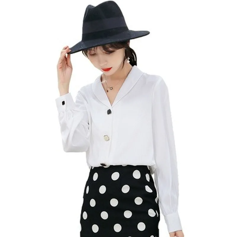 Новинка chegou primavera blusa mulheres camisa Banca feminina camisa манга longa шифоновая блуза Офисная Женская