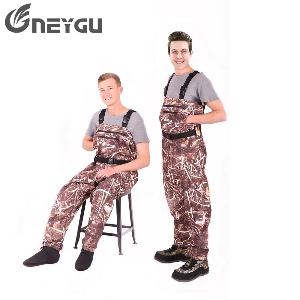 NeyGu Увядшие Reed leaf Quick-Drain водонепроницаемый и дышащий грудь Wader с 4 мм неопрена чулок ноги для рыбалки, охоты